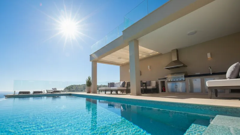 Luxury kitchen in St. Barts rental villa